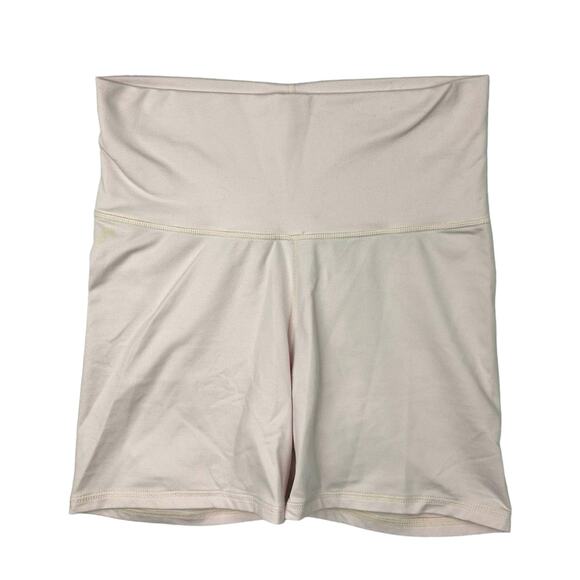 Terez Cream Pull On Wide Waistband Stretch Athleisure Bike Short Size S - Picture 1 of 3